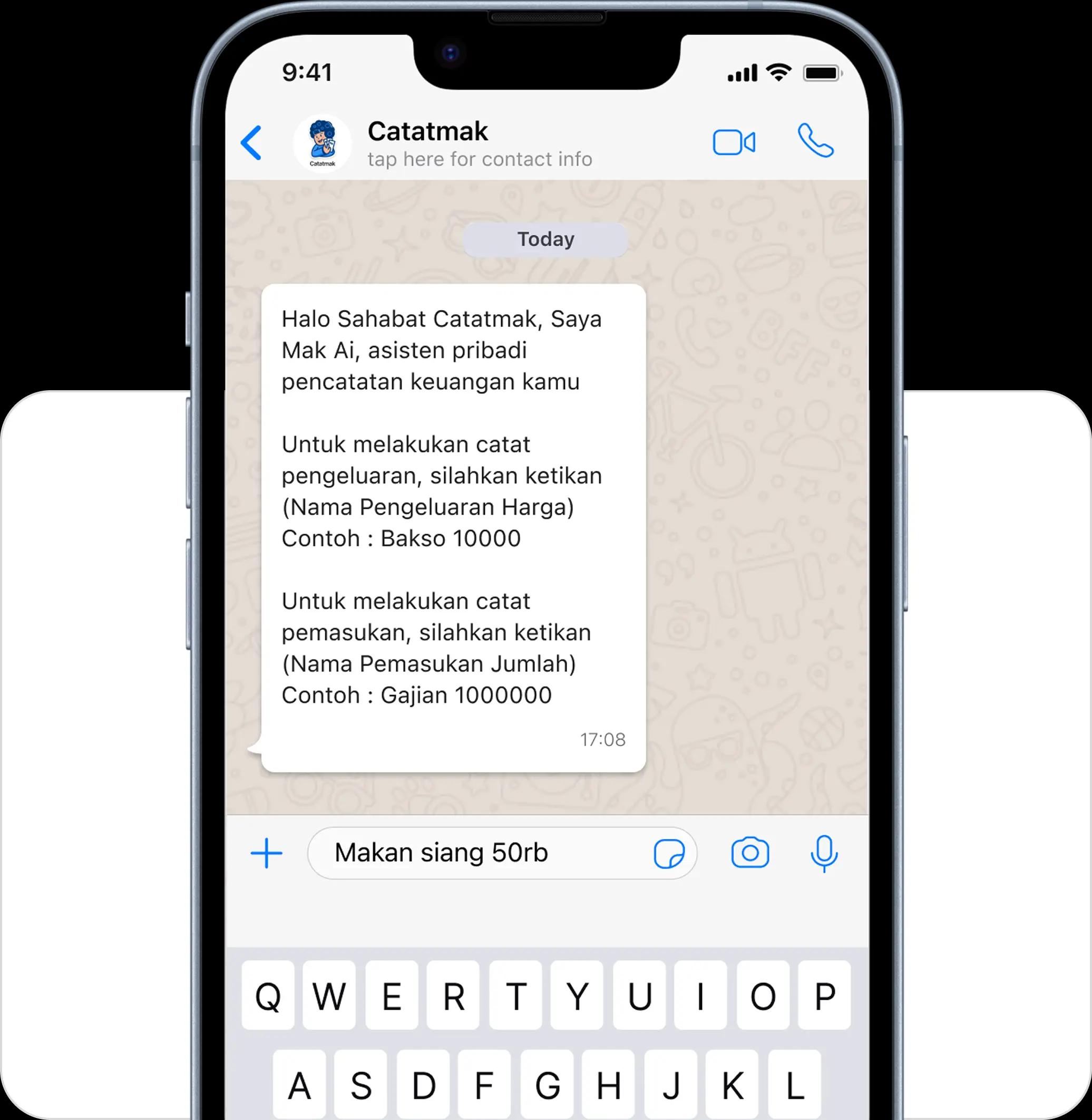 Catatmak Whatsapp Chat Mockup Base